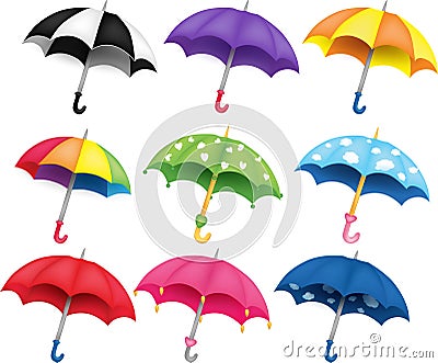 Set of umbrellas Vector Illustration