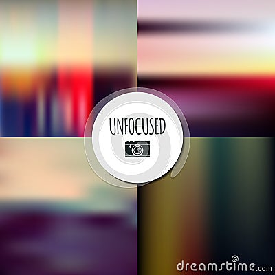 Set of unfocused landscape vector backgrounds Vector Illustration