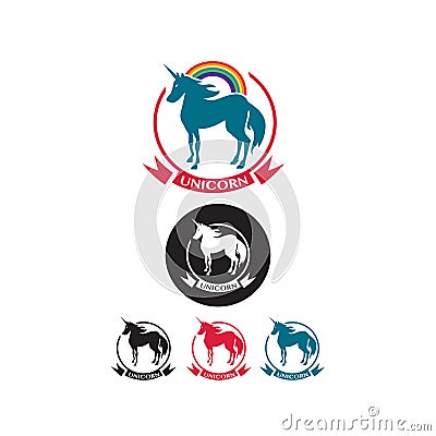 Set of unicorn icons Stock Photo