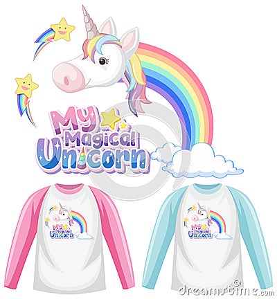 Set of unicorn shirt Vector Illustration