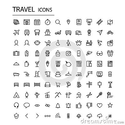 Set universal travel icons. Modern tourism icons . Vector Illustration