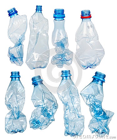 Set of Used plastic bottles Stock Photo