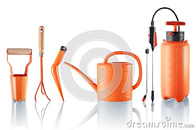 Set of useful gardening tools Stock Photo