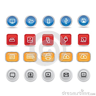 set of user interface buttons. Vector illustration decorative background design Cartoon Illustration
