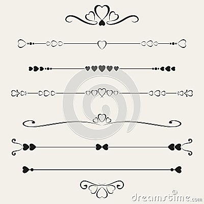Set of valentine elements, Vector Illustration