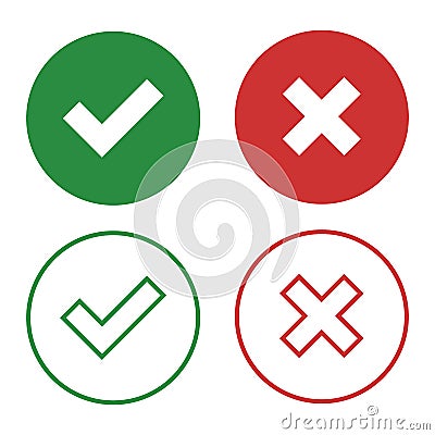 Set of validation buttons Vector Illustration