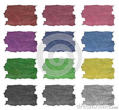 Set of varicoloured strokes of paint. Stock Photo