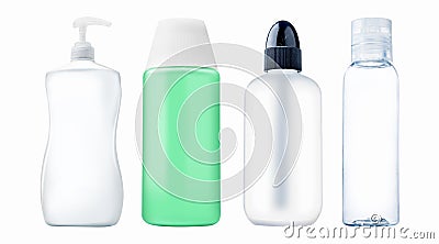 Set of variety plastic bottle product for beauty or health Stock Photo