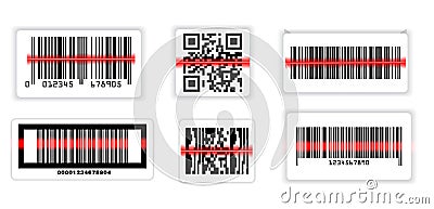 Set of various bar code or set of packaging label bar code or qr codes. eps 10, Vector Illustration