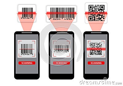Set of various bar code or set of packaging label bar code or qr codes. eps 10, Stock Photo