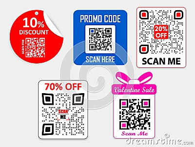 Set of various bar code or set of packaging label bar code or qr codes. eps 10, Stock Photo