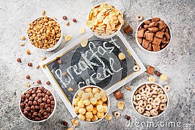 Various breakfast cereal Stock Photo