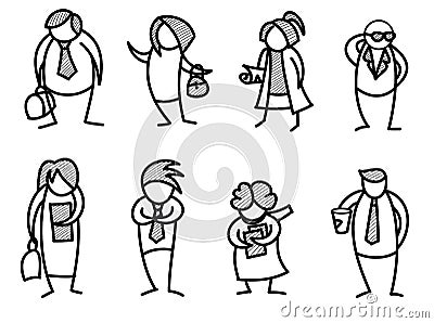 Set of various business people Vector Illustration
