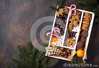 Set of various Christmas cookies Stock Photo