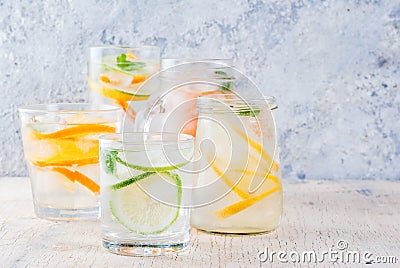 Set of various citrus drinka Stock Photo