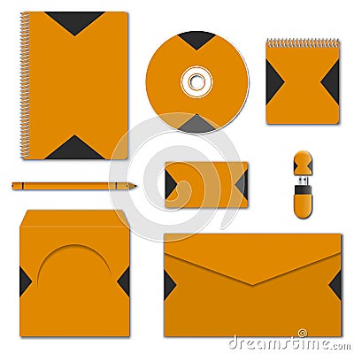 Set of various mock-ups of business stationery, vector illustration. Vector Illustration