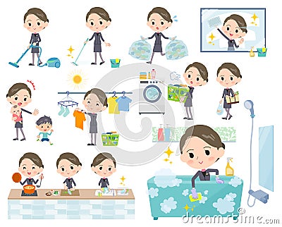 Beauty staff women_Housekeeping Vector Illustration