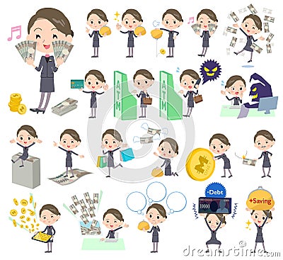 Beauty staff women_money Vector Illustration