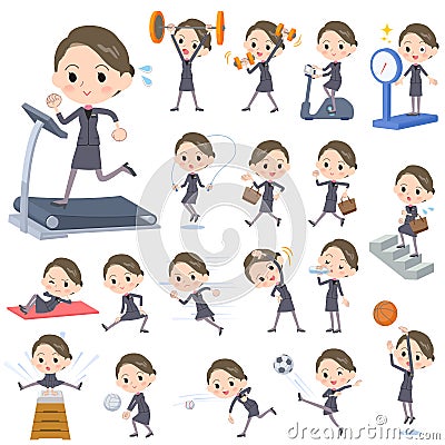 Beauty staff women_Sports & exercise Vector Illustration