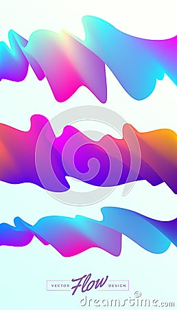 Set of vector abstract design elements. Multicolored flow elements. Vector Illustration
