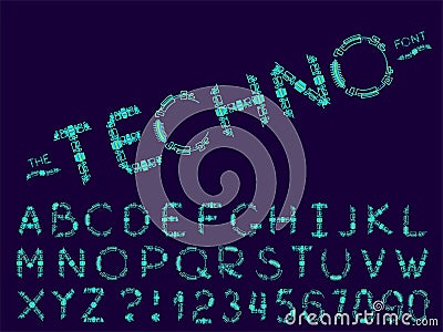 Set of vector abstract font and alphabet Vector Illustration