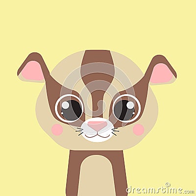 Set of vector animals in cartoon style. Cute animals of Australia. A collection of small animals in the children's Vector Illustration