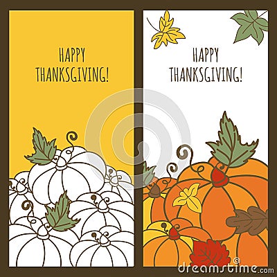 Set of vector autumn holiday banner backgrounds. Vector Illustration