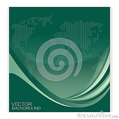 Set vector background green Business and banner curves Vector Illustration