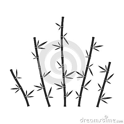 Set of vector bamboo icons isolated. Vector Illustration