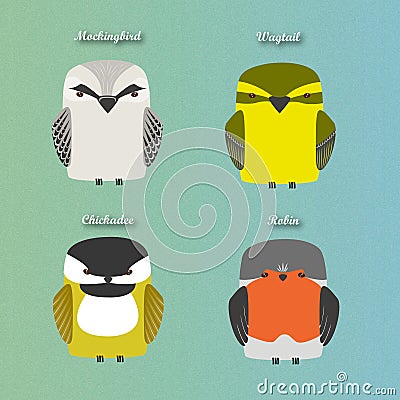 Set of vector birds Vector Illustration