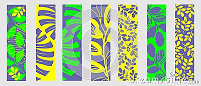 Set of vector bookmarks or banner. Design in trendy colors 2022 by Pantone Very Peri. Vector Illustration