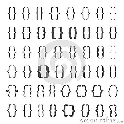 Set of vector braces or curly brackets icon Vector Illustration