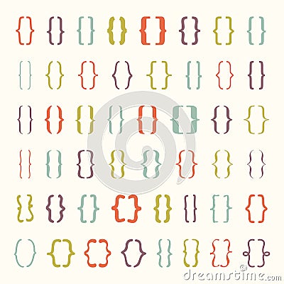 Set of vector braces or curly brackets icon Vector Illustration