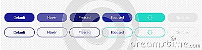 Set of vector buttons. User interface buttons for application or site. UI kit. Vector illustration EPS 10 Vector Illustration