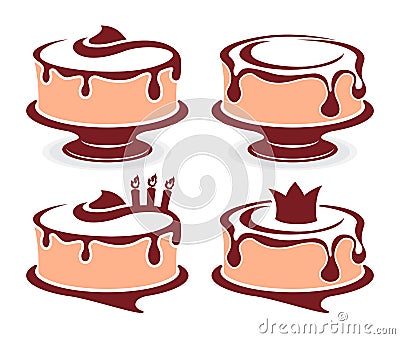 Vector cake set Vector Illustration