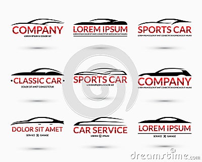 Set of vector car logo design templates Vector Illustration