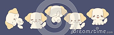 Set of Vector Cartoon Animal Illustrations. Collection of Kawaii Isolated Labrador Retriever Labrador Retriever Dog Art Vector Illustration