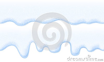 Set of vector cartoon snow borders Vector Illustration