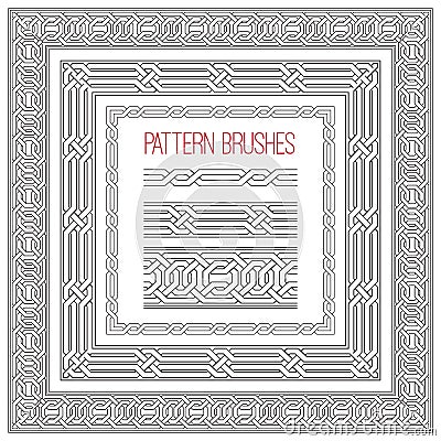 Set of vector celtic frame for design. Pattern brushes collection. Vector ornament Vector Illustration