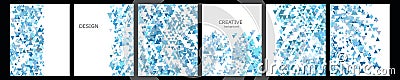 Set of vector cover notebook design. Abstract rainbow minimal triangles halftone template design for notebook paper Stock Photo