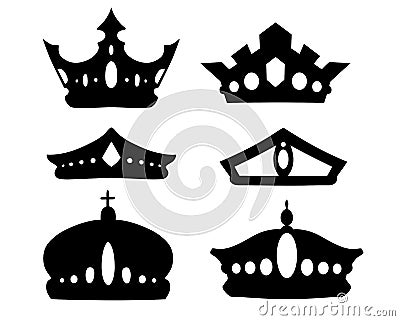 Set of Vector Crowns Vector Illustration