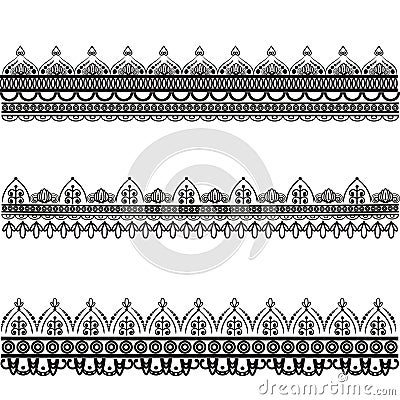 Set of vector decorative patterns. Mehndi Vector Illustration