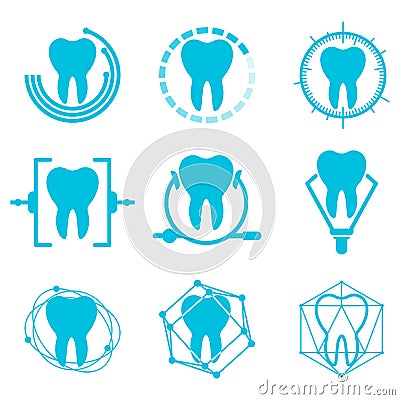 Set of vector dental logos templates Vector Illustration