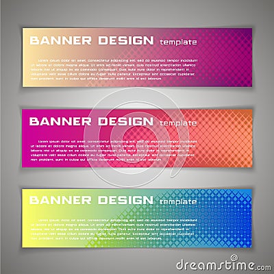 Set Vector design Banner background. Header, horizontal, Stock Photo