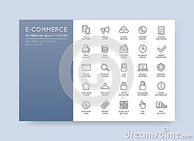 Set of Vector E-Commerce Icons Shopping and Online can be used a Vector Illustration