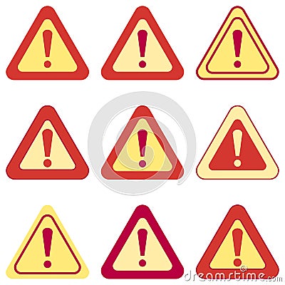 Set of Vector Exclamation Signs Vector Illustration