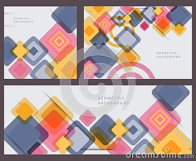 Set of vector fantastic rhombuses modern geometric backgrounds template, abstract illustration Cartoon Illustration