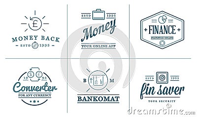 Set of Vector Finance Elements and Money Business as Illustration can be used as Logo Vector Illustration