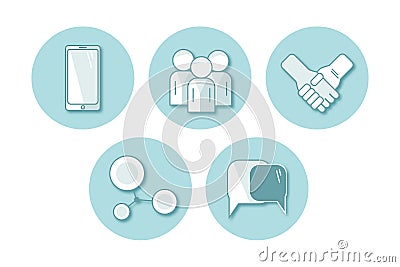 Set of vector flat icon communication. illustration EPS10 Vector Illustration