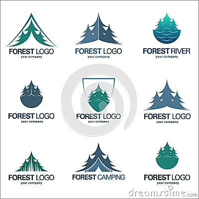 Set vector forest emblems Vector Illustration